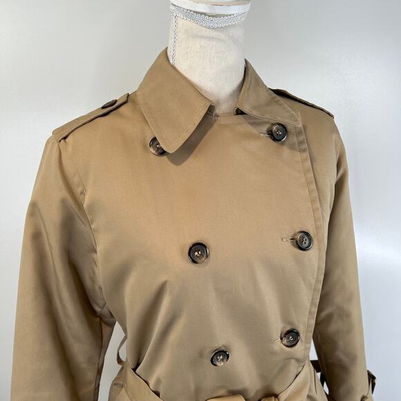 Eddie Bauer Trench Coat Vintage Double Breasted Removable Down Liner Preppy - Picture 2 of 12